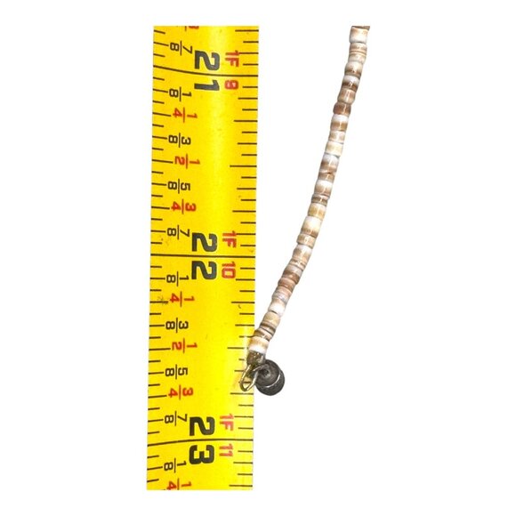 Vintage Heishi Beaded Tigers Eye & Shell Bead Necklace Southwest Barrel Clasp - Picture 5 of 7